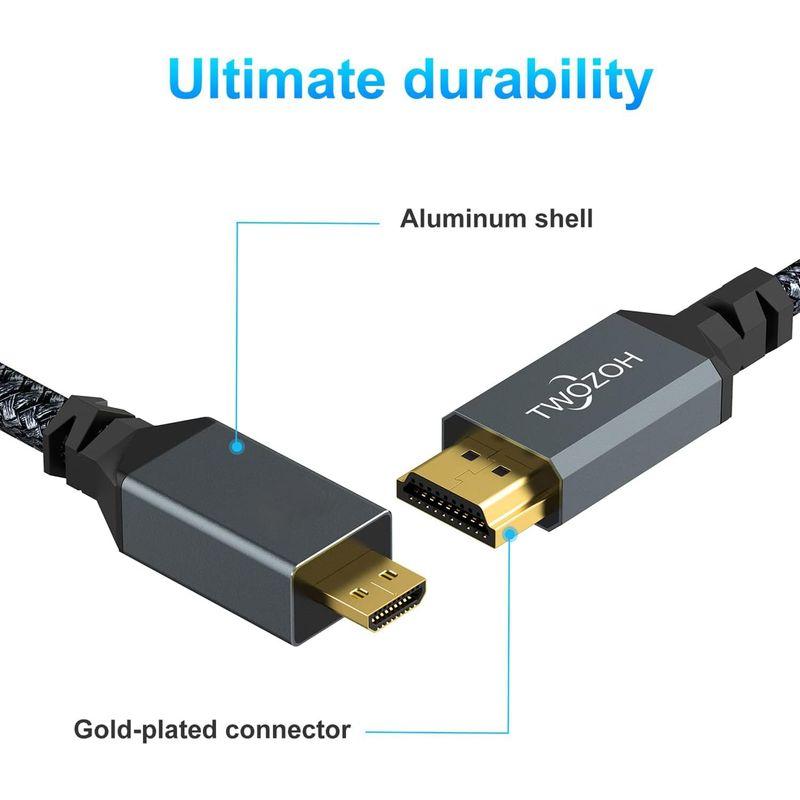Twozoh Micro HDMI to HDMI ケーブル 10M (HDMI マイクロタイプDオス - HDMI タイプAオス) 720｜haru-online｜03