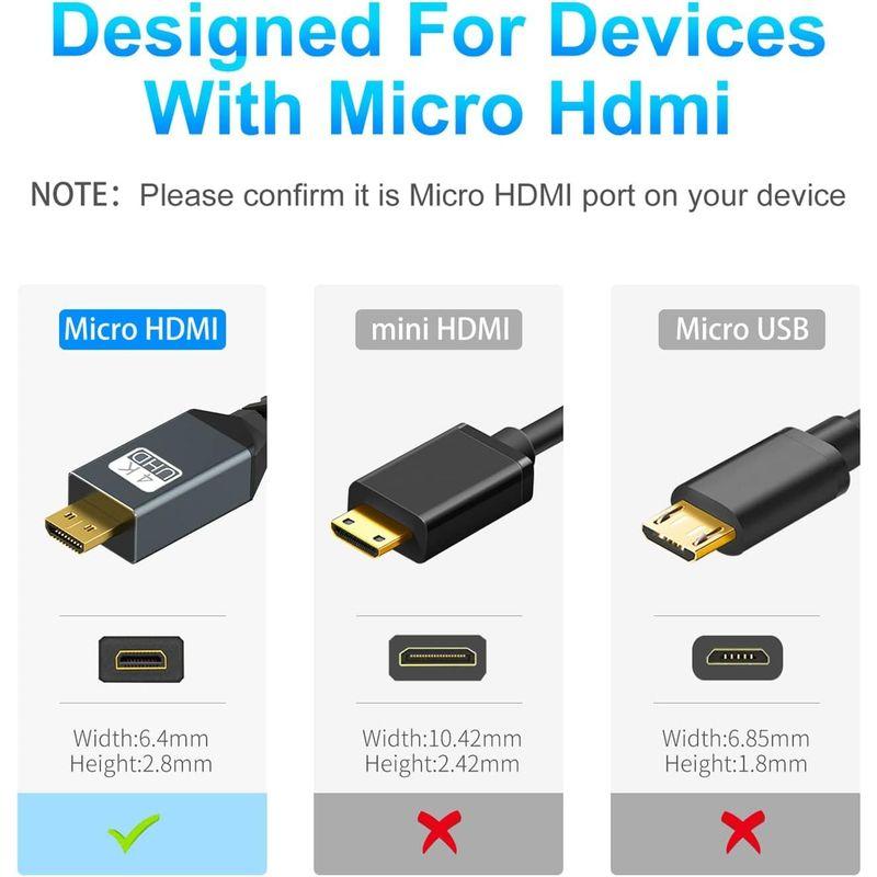 Twozoh Micro HDMI to HDMI ケーブル 10M (HDMI マイクロタイプDオス - HDMI タイプAオス) 720｜haru-online｜08