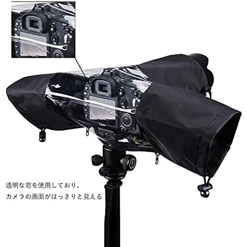 JJC 一眼レフレインカバー カメラレインカバー レンズ?18x14x34cm 適用 二重防水ジッパーデザイン 透明窓 Sony A7RIV｜haru-online｜07