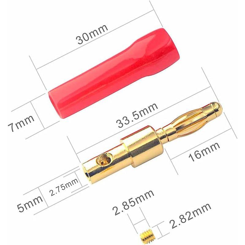 VCE バナナプラグ コネクタ スピーカーケーブル用 24k 金メッキ ねじ込み式 絶縁のカバー付き 4個入り｜haru-online｜09