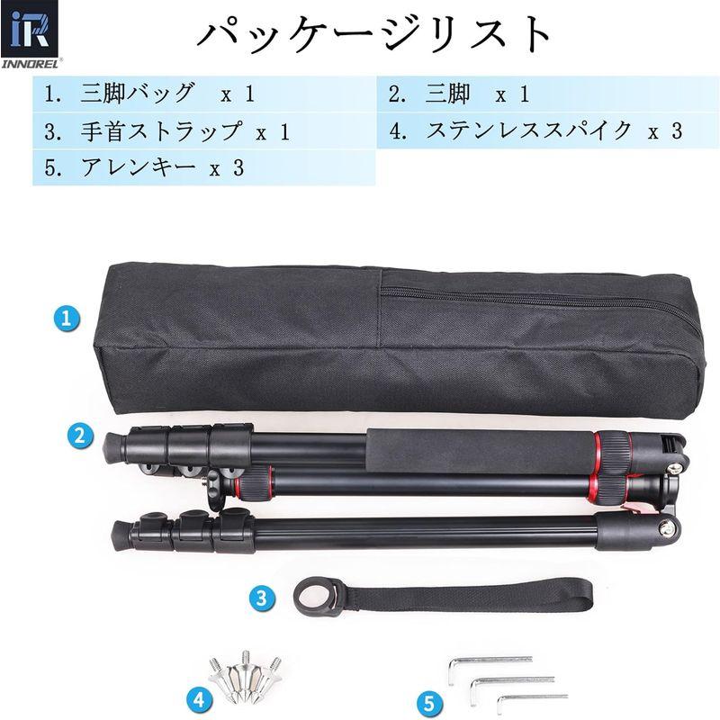一眼レフ三脚 INNOREL トラベル三脚 一脚可変式 アルミ製 15KG耐 一眼レフ三脚 INNOREL トラベル三脚 一脚可変式 アルミ製 15KG耐