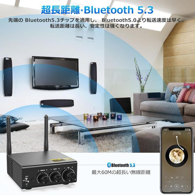 1Mii LDAC Bluetooth アンプ パワーアンプ デジタルアンプ オーディオ 小型 ミニ ハイレゾ 100w × 2 大出力 対