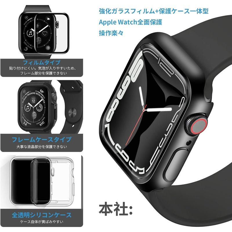 2枚セット Apple Watch 用ケース 38mm YOFITAR アップルウォッチ保護ケース ガラスフィルム 一体型 series3｜haru-online｜02