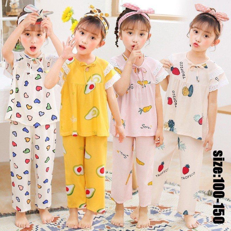 キッズ パジャマ セットアップ 子供パジャマ 女の子 ベビー 夏 薄手 トップス ズボン 半袖 プリント ルームウェア 部屋着 可愛い おしゃれ 寝巻き ナイトウェア 4lahsxdbva Godawaripowerispat Com