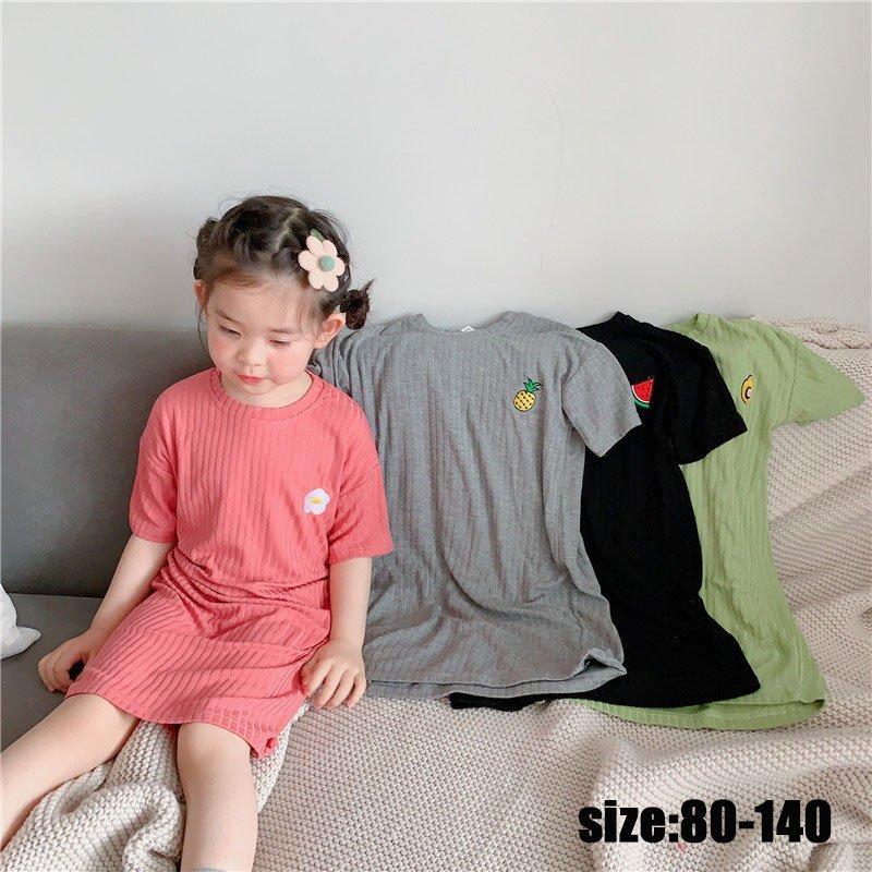 パジャマ ワンピース キッズ ベビー 子供パジャマ 女の子 ベビー 刺繍 夏 半袖 ルームウェア ワンピース 部屋着 無地 おしゃれ 可愛い 寝巻き ナイトウェア Rozzmei72z Godawaripowerispat Com