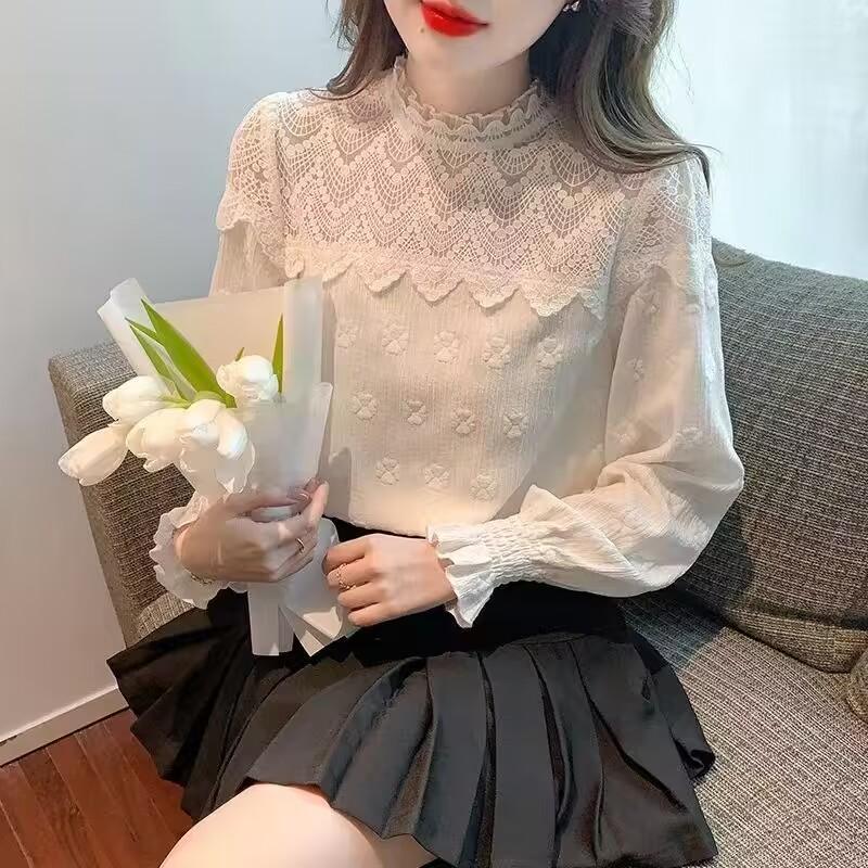 ブラウス レディース レースシャツ 長袖 白 黒 インナー 透ける 春 秋 トップス きれいめ おしゃれ 着痩せ 韓国風 大人 上品 通勤 Ol 代 30代 40代 Fu0811 晴 通販 Yahoo ショッピング