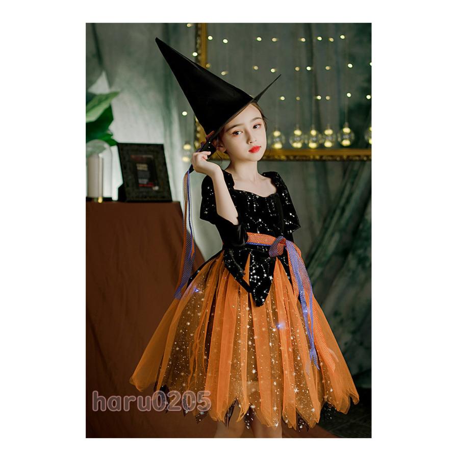 魔女っ子ドレス 110cm 小魔女 ウィッチ ハロウィン コスプレ ドレス 衣装