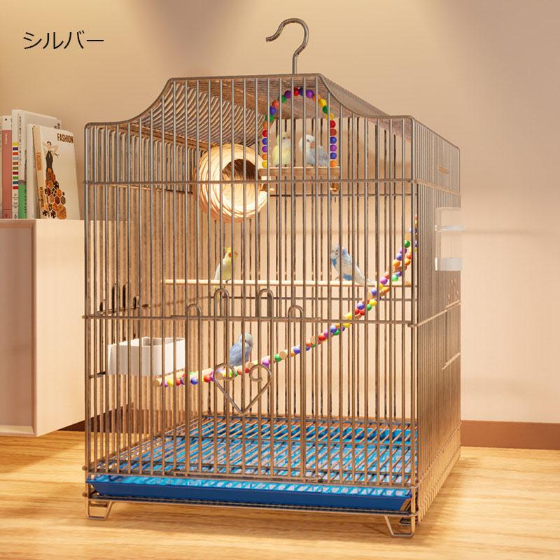 オカメインコ ケージ 鳥小屋 鸚哥 エサ入れ2個 バードケージ ハンドル