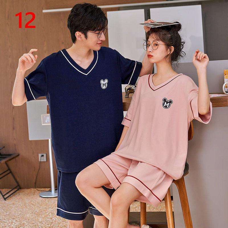 パジャマ 夏 レディース メンズ ペアルック 半袖 ルームウェア 綿 カップル 恋人 お揃い 可愛い 部屋着 上下セット ペアパジャマ ギフト 寝巻き 部屋着 Ql0609 01 晴 通販 Yahoo ショッピング