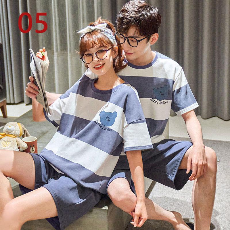 パジャマ 夏 レディース メンズ ペアルック 半袖 ルームウェア 綿 カップル 恋人 お揃い 可愛い 部屋着 上下セット ペアパジャマ ギフト 寝巻き 部屋着 Ql0609 01 晴 通販 Yahoo ショッピング