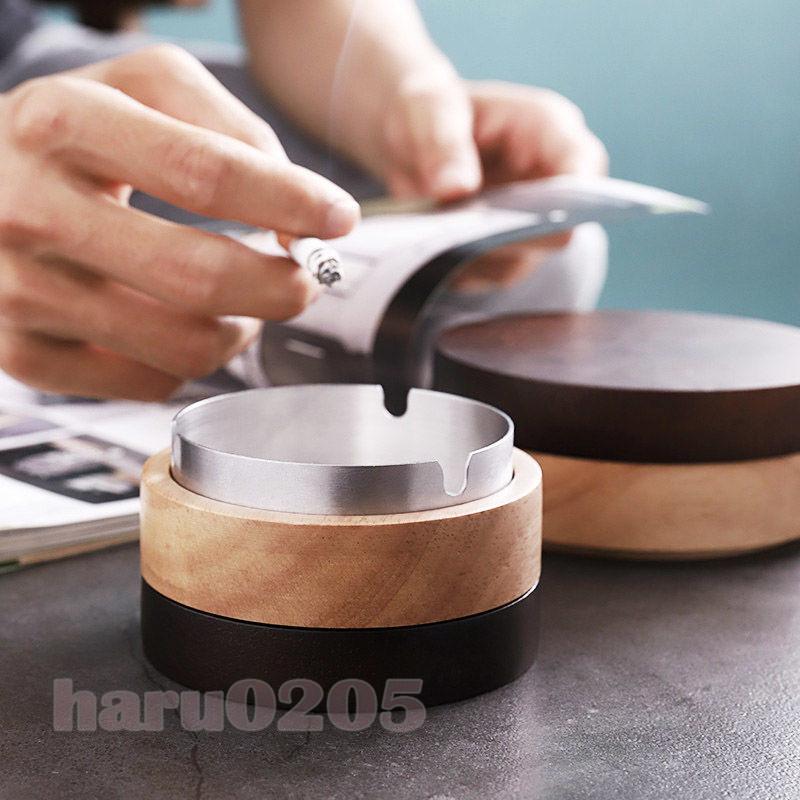 灰皿 蓋付き 卓上 おしゃれ ステンレス製 木製の蓋 客室 オフィス カー 車 屋外 室内 タバコ ふた付き 卓上灰皿 ビジネス 防風 防臭 持ち運びに便利 父 ギフト Yh 晴 通販 Yahoo ショッピング