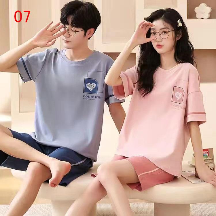 パジャマ 夏 半袖 ルームウェア オシャレ ペアルック お揃い レディース メンズ カップル 上下セット ペアパジャマ 綿 コットン 大きいサイズ 寝巻き 部屋着 Yy0423 03 晴 通販 Yahoo ショッピング