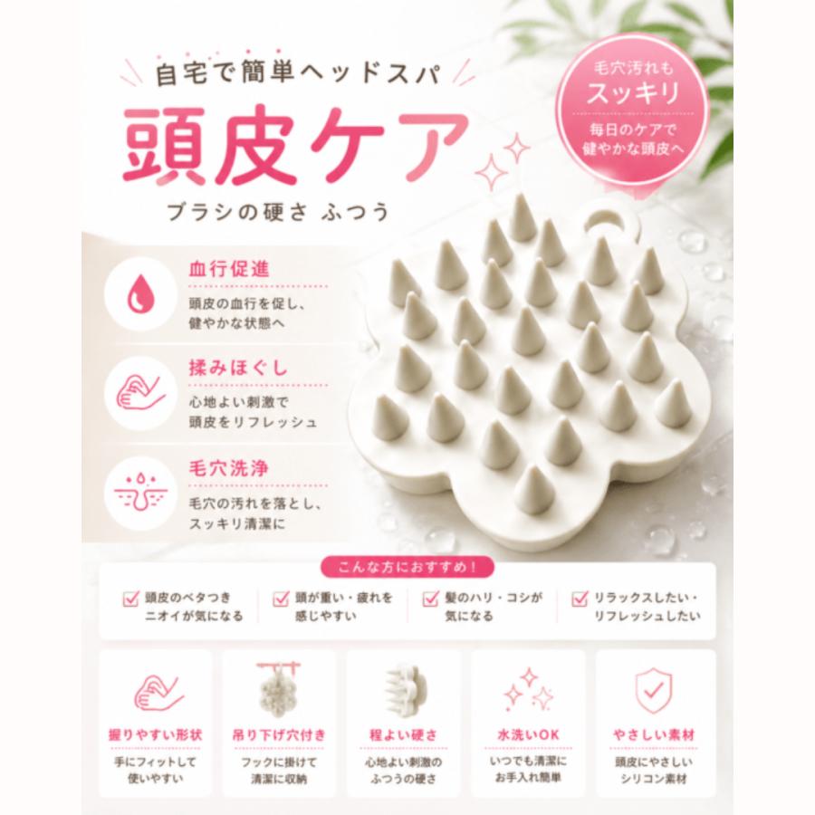 極上のヘッドスパブラシ 頭皮ケア 自宅で簡単 ヘッドスパ ブラシ お