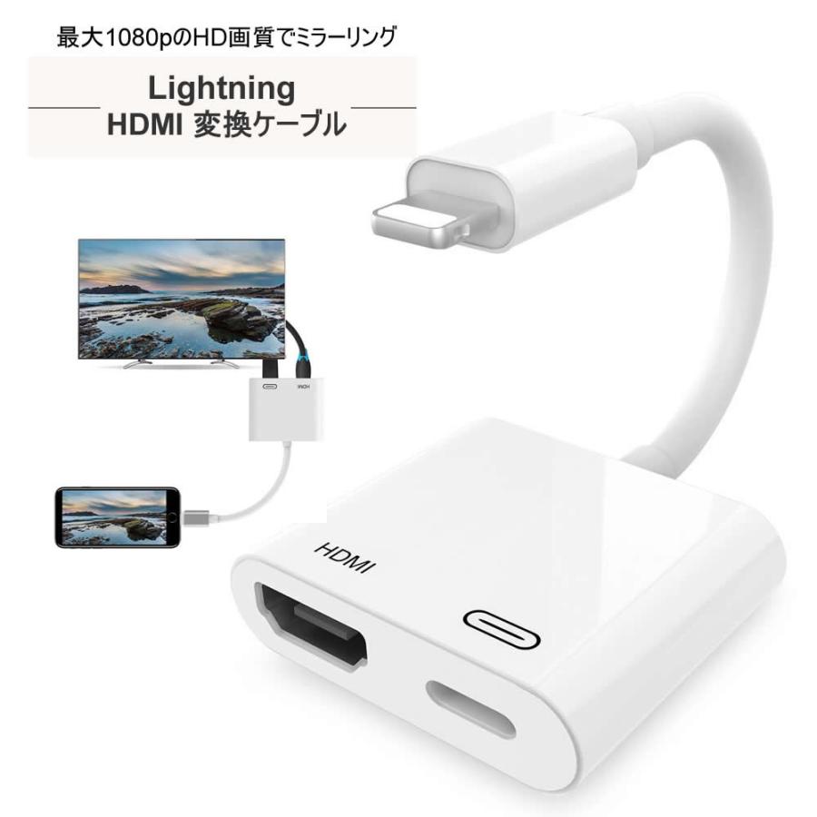 Lightning Digital AVアダプタ 1080P HDMI ホワイト コンパクト 変換デジタル 高画質 簡単接続 テレワーク 在宅ワーク｜haruco-sky