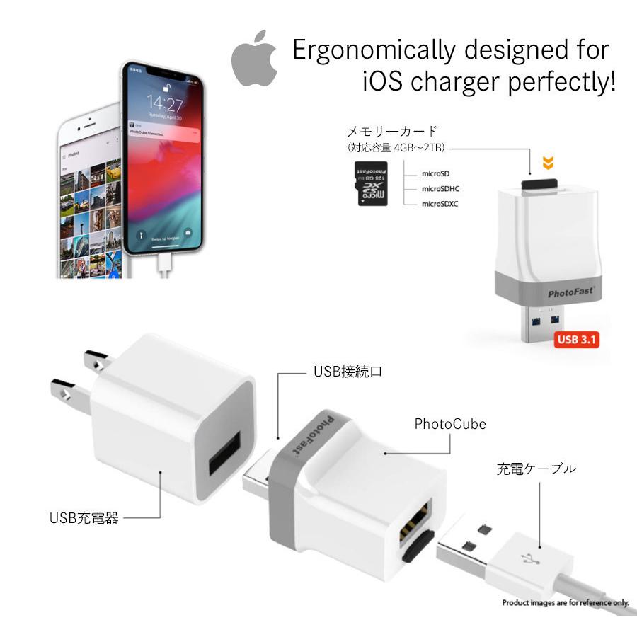 PhotoCube for iOS SAMSUNG 256GB SDカードset】充電しながらデータ