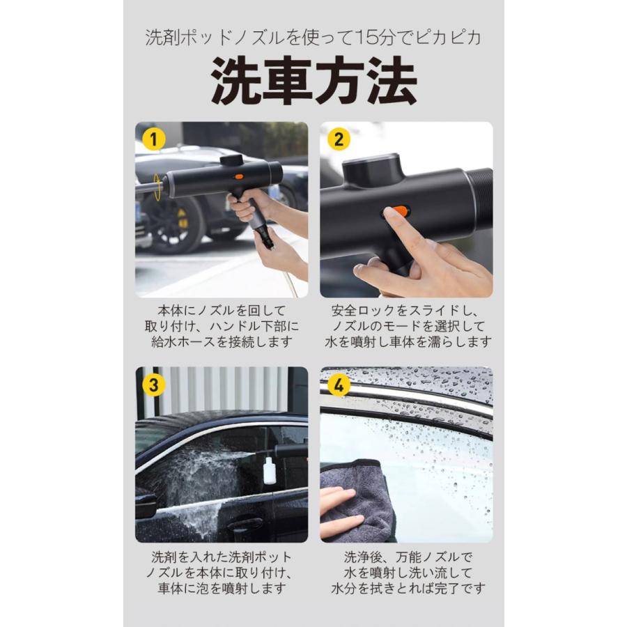 Baseus】軽量＆コンパクト コードレス高圧洗浄機 充電式 バケツ付き
