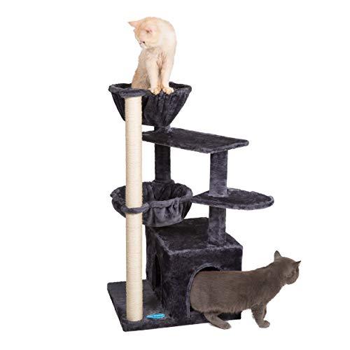 ヘイブラザー39.37インチキャットツリーラグジュアリーコンドー%キャットタワー2 Cozyバスケット%カーキ%マルチプラットフォームジャンプ%カーキ%スモーキ ヘイブラザー39 37インチキャットツリーラグジュアリーコンドー%キャットタワー2