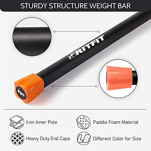 RitFit 20 LBウェイトワークアウトバー、ヨガ用ボディエクササイズバー、家庭やジムでの筋力トレーニング RitFit LBウェイトワークアウトバー ヨガ用ボディエクササイズバー 家庭やジムでの筋力トレーニング