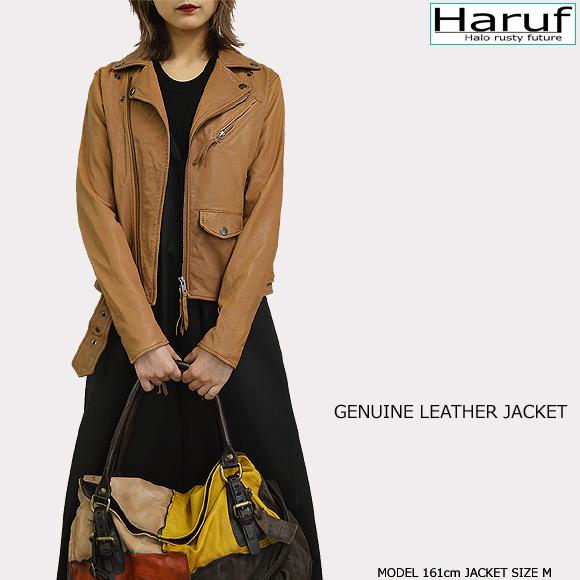 Haruf レザージャケット ダブルライダースジャケット 本革 革 Haruf レザージャケット ダブルライダースジャケット 本革 革