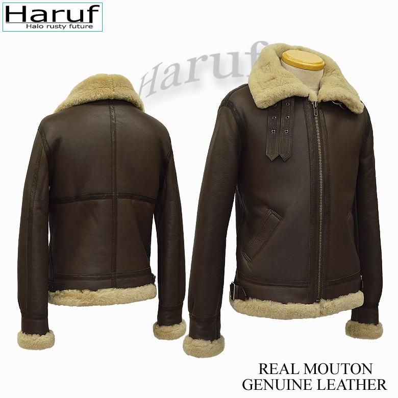 Haruf ムートンジャケット レザージャケット B3 メンズ 本革 革 Haruf ムートンジャケット レザージャケット B3 メンズ 本革 革