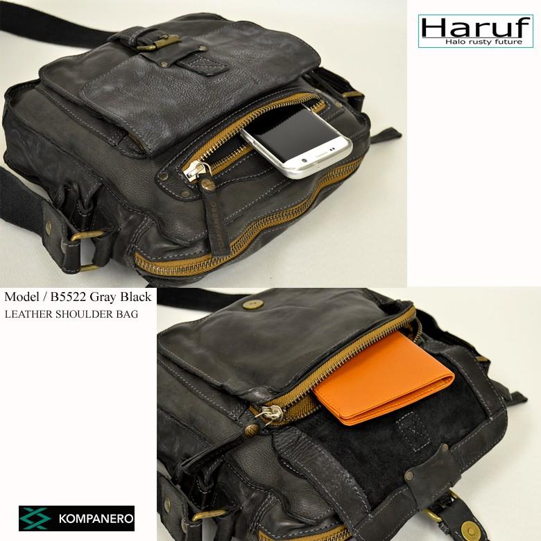 Haruf（ハルフ） レザーショルダーバッグ メンズ 本革 斜めがけバッグ