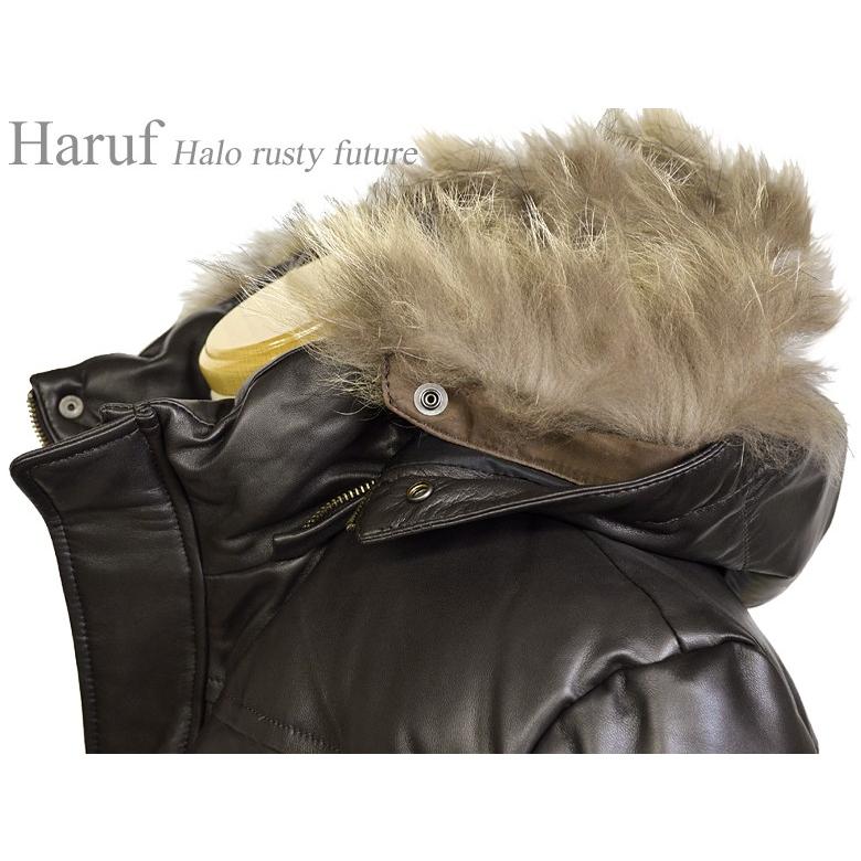 Haruf（ハルフ） レザージャケット レザーダウンジャケット ダウン
