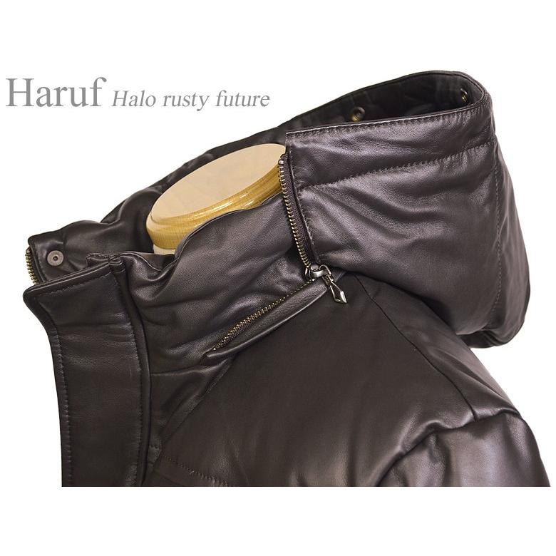 Haruf（ハルフ） レザージャケット レザーダウンジャケット ダウン