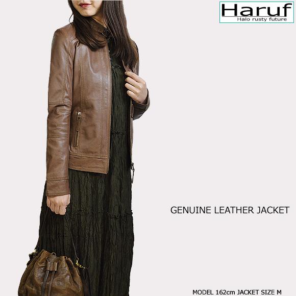 Haruf 本革 レザージャケット シングルライダースジャケット 革 Haruf 本革 レザージャケット シングルライダースジャケット 革