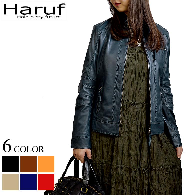 Haruf 本革 革ジャン シングルライダースジャケット レザー Haruf 本革 革ジャン シングルライダースジャケット レザー