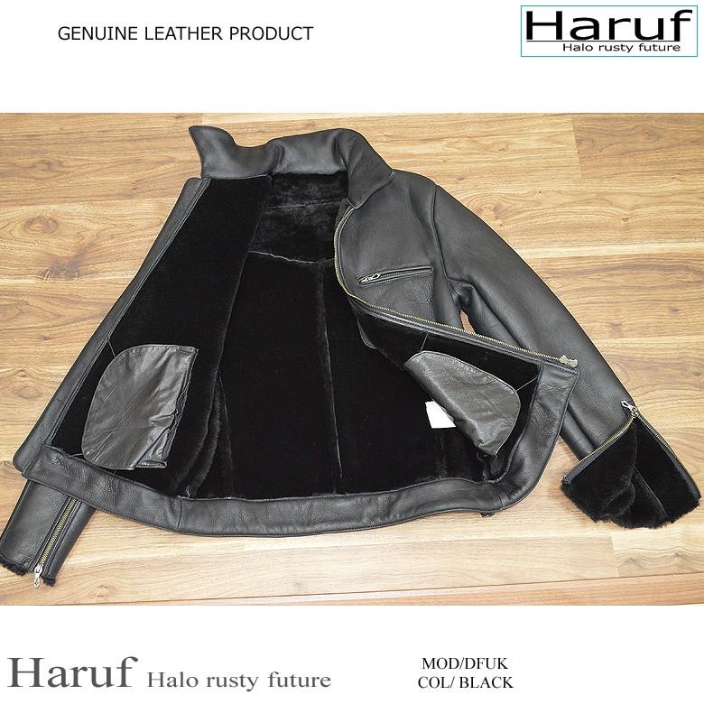 Haruf 本物 ムートンジャケット ライダースジャケット メンズ 本 Haruf 本物 ムートンジャケット ライダースジャケット メンズ 本