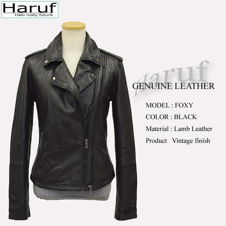 Haruf（ハルフ） ダブルライダース レザージャケット レディース 本革
