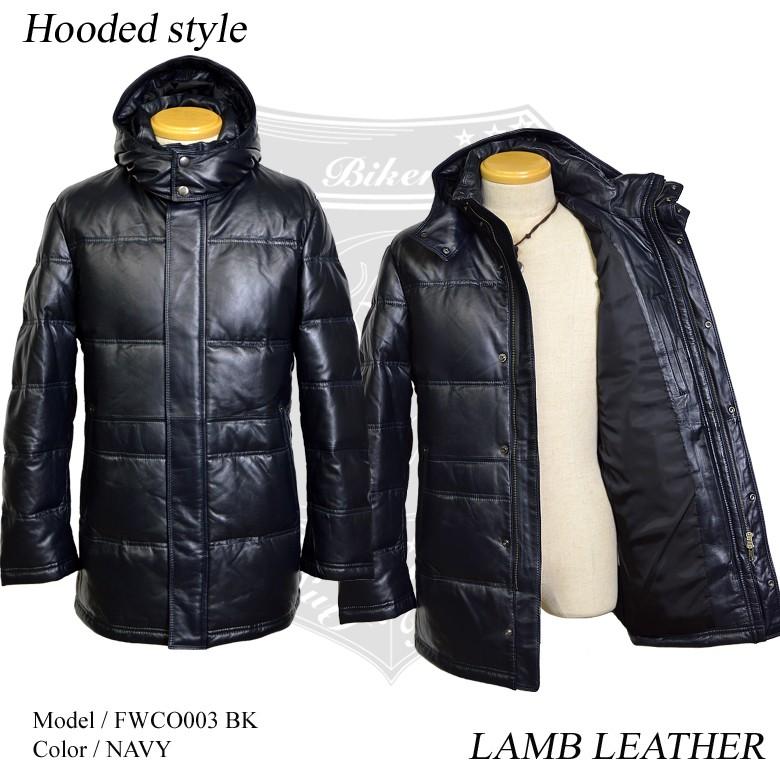 Haruf レザーダウンコート レザージャケット 本革 メンズ ダウン