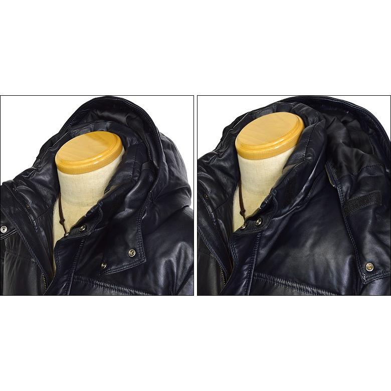 Haruf（ハルフ） レザーダウンコート レザージャケット 本革 メンズ