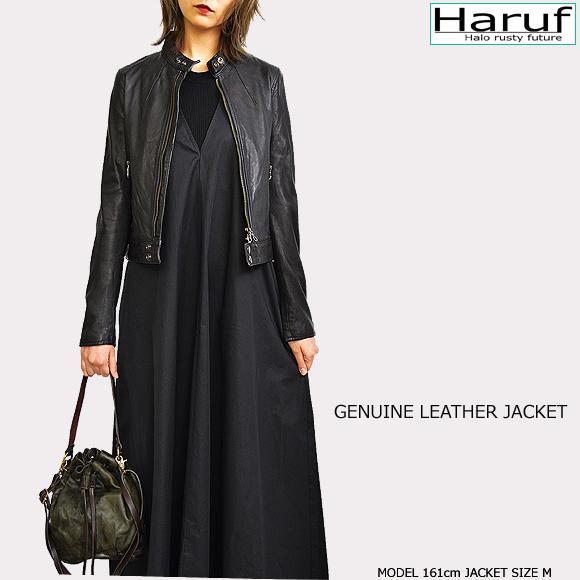 Haruf（ハルフ） シングルライダースジャケット レザージャケット 革