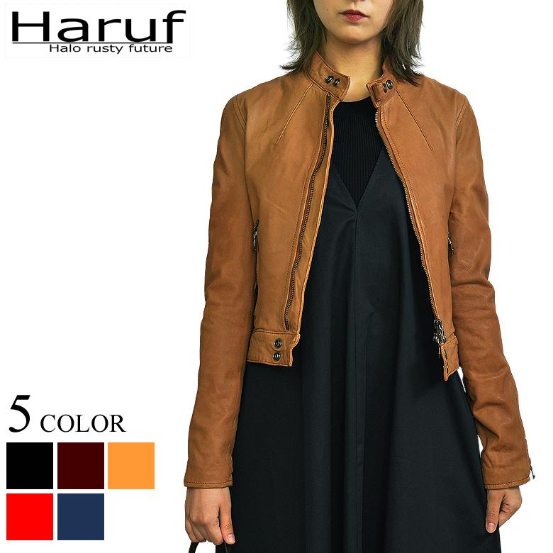 Haruf レザーライダースジャケット 革ジャン 本革 レディース Haruf レザーライダースジャケット 革ジャン 本革 レディース
