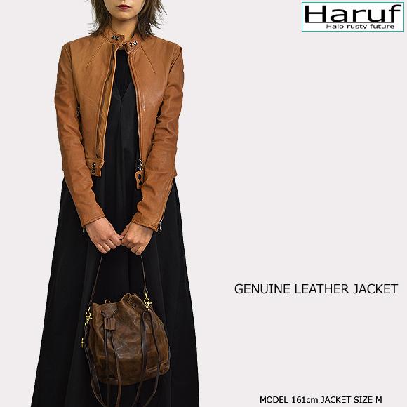 Haruf レザーライダースジャケット 革ジャン 本革 レディース Haruf レザーライダースジャケット 革ジャン 本革 レディース