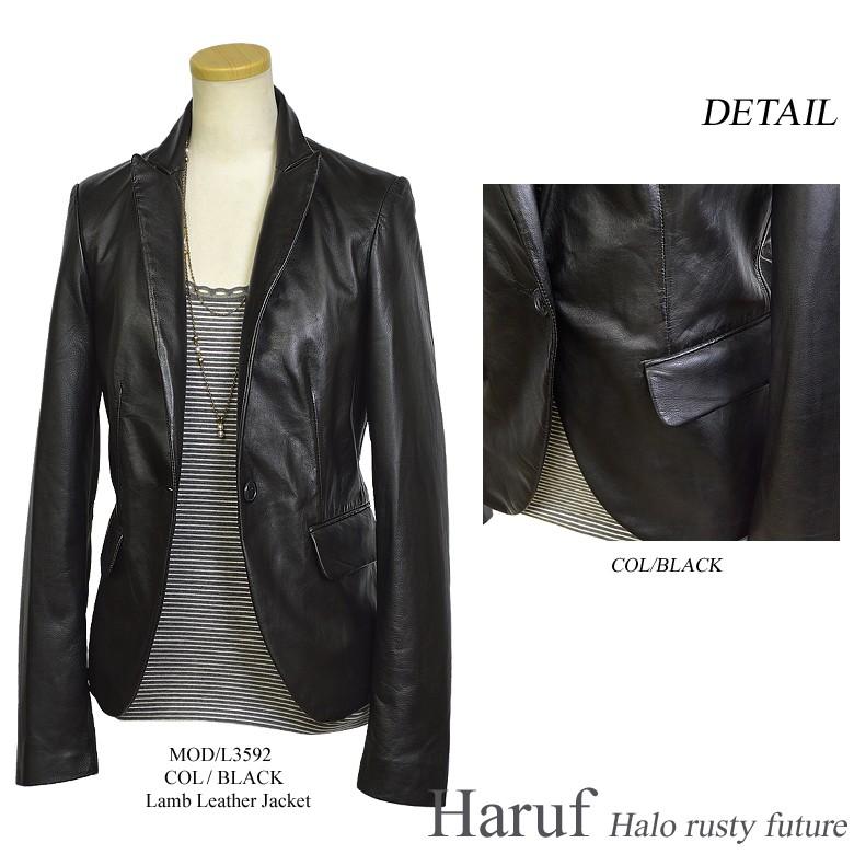 Haruf テーラードジャケット レディース 本革 レザージャケット Haruf テーラードジャケット レディース 本革 レザージャケット