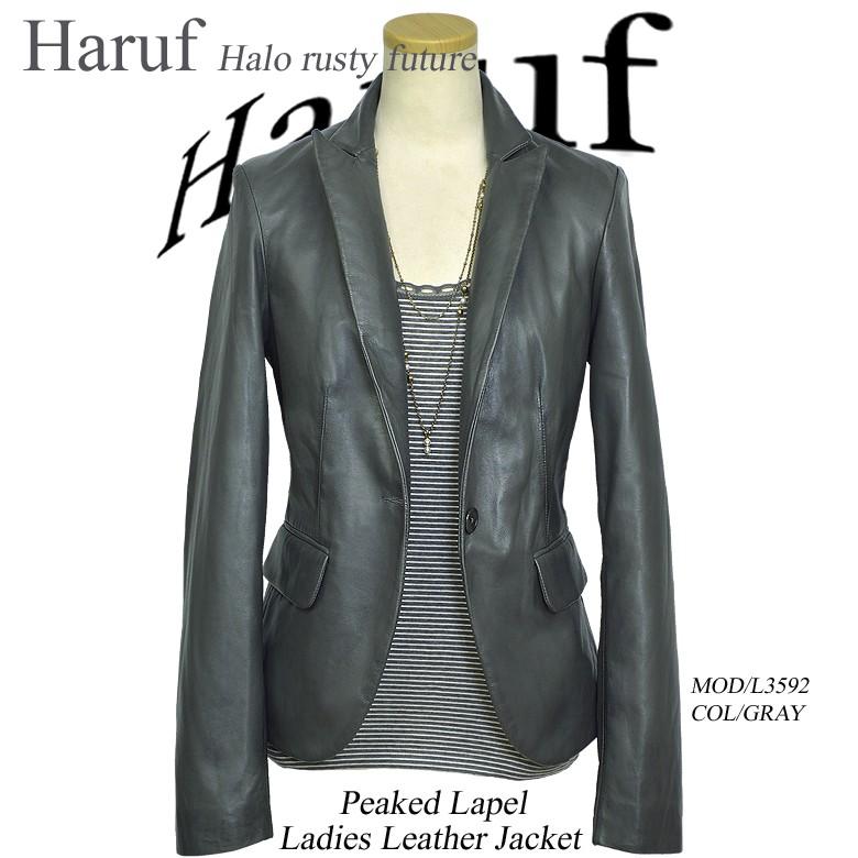 Haruf（ハルフ） テーラードジャケット レザージャケット レディース