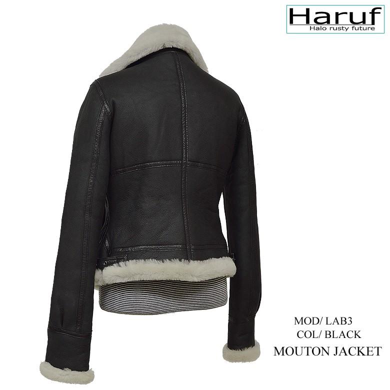 Haruf レザージャケット レディース 本革 ムートンジャケット B3 Haruf レザージャケット レディース 本革 ムートンジャケット B3