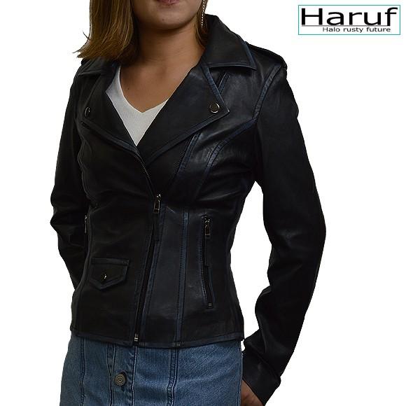 本革 レザージャケット ライダースジャケット ダブルライダース レディース 革ジャン 本革ライダース ライダース ラムレザー 黒 おしゃれ ブランド Liorabk Haruf Leather 通販 Yahoo ショッピング