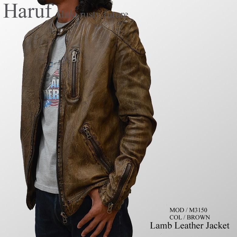 Haruf（ハルフ） 革ジャン ライダースジャケット レザージャケット