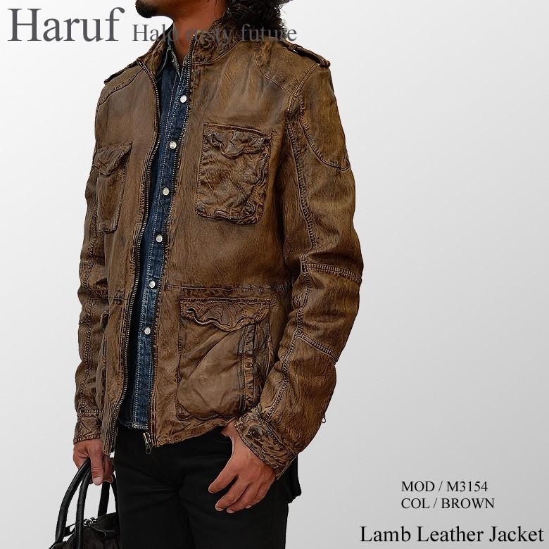 Haruf（ハルフ） レザージャケット メンズ 本革 ライダースジャケット