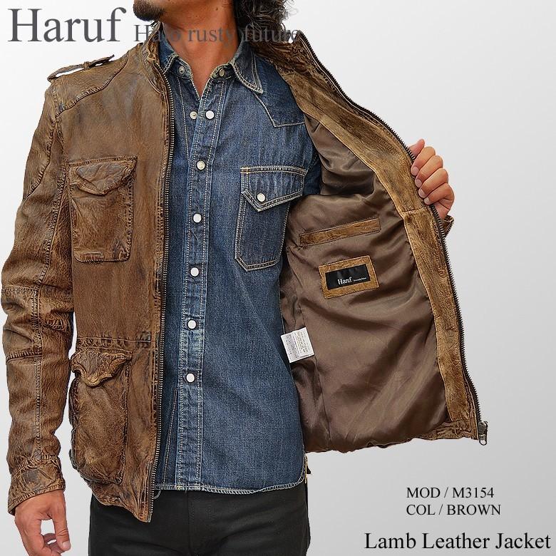 Haruf（ハルフ） レザージャケット メンズ 本革 ライダースジャケット