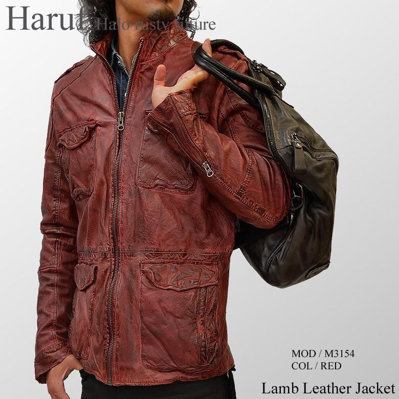 Haruf（ハルフ） レザージャケット メンズ 本革 革ジャン ライダース