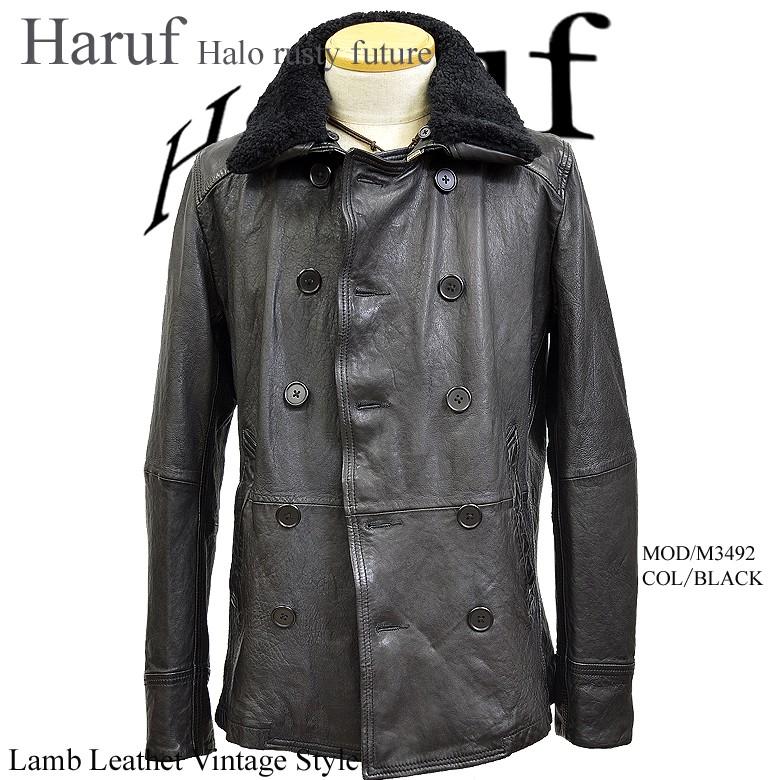 Haruf レザージャケット pコート ピーコート レザーコート Haruf レザージャケット pコート ピーコート レザーコート