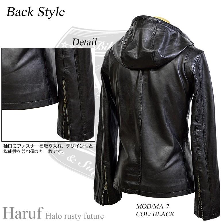 レザージャケット メンズ 本革 革ジャン ライダースジャケット レザー パーカー フード付き シングルライダース ラムレザー シンプル おしゃれ ブランド 秋冬 Ma7 Haruf Leather 通販 Yahoo ショッピング