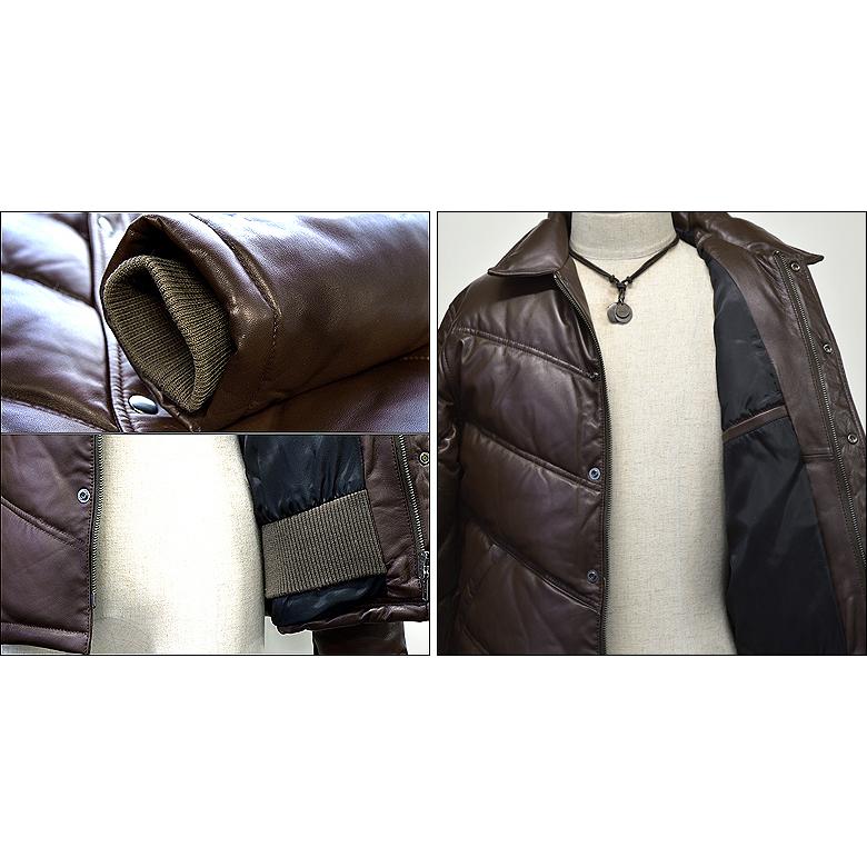 Haruf（ハルフ） レザーダウンジャケット レザージャケット メンズ 革