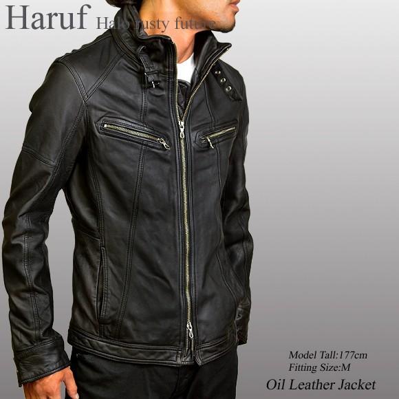 Haruf（ハルフ） 革ジャン レザージャケット メンズ ライダース