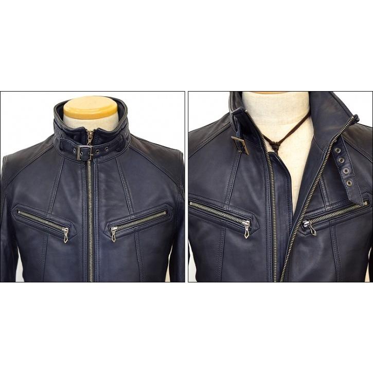 【未使用級】大きいサイズ ラムレザー Haruf シングルライダースジャケット Haruf 革ジャン レザージャケット メンズ 本革 ラムレザー