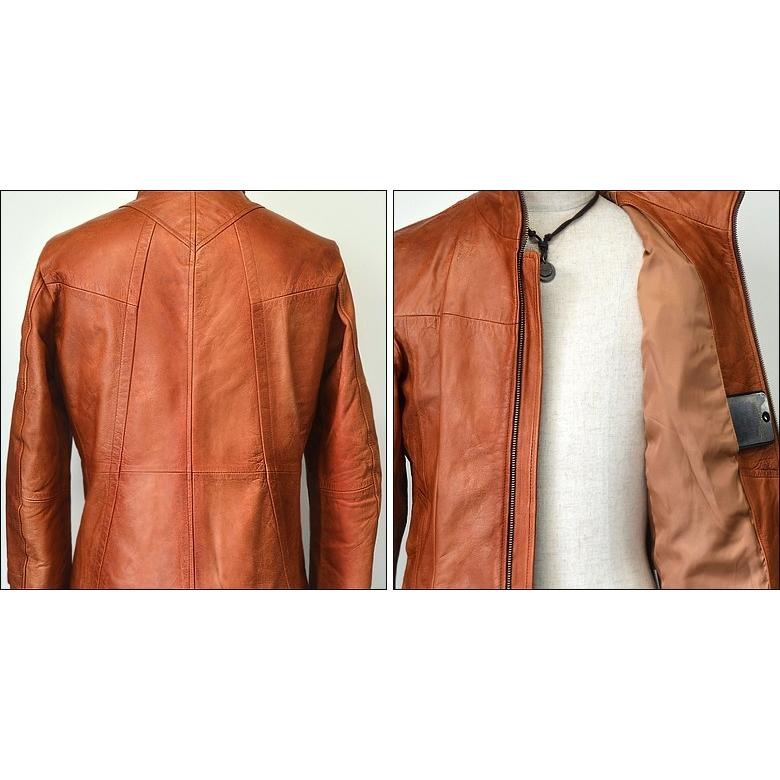 ラムレザー［羊革］ジャケット　Ｍ　キャメル レザージャケット シングルライダースジャケット 革ジャン